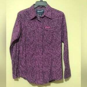 Wrangler Pink & Black Paisley Western Button Down Shirt